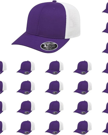 Cap America i8502 Flexfit 110 Premium Mid Profile 6-Panel Mesh Back Trucker Cap Hat w/UV Guard & Adjustable Snapback