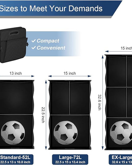 Femuar Large Capacity Trunk Organizer, Waterproof Car Accessory, Non-Slip, Foldable, Suitable for All Vehicles, Black