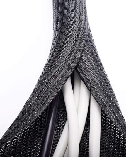 ZhiYo 6.6ft - 1.2 inch Cable Sleeve, Cord Wrap Wire Protector Tubing for Pets, PC Cable Wrap, Computer Cable Management Sleeve - Black