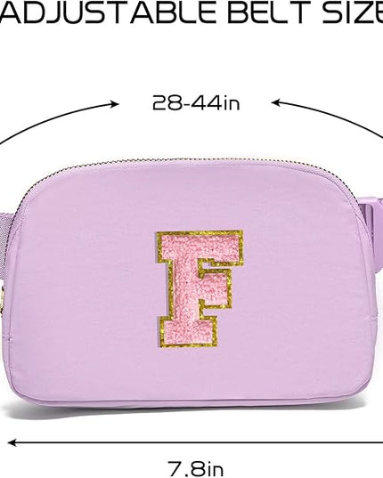 Gitus Initial Belt Bag Fanny Pack Crossbody Bag for Girls Birthday Gifts Age 8-10 Teen Girl Gifts Trend Stuff Personalized Letter Gifts for Daughter Sister (Lavender-F)