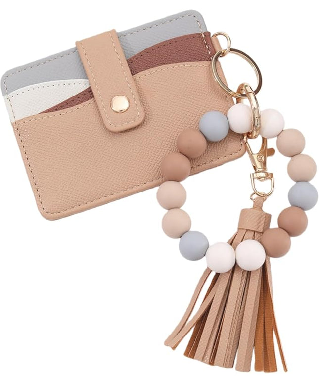 Wristlet Keychain for Women Silicone Key Ring Bracelet Wristlet Wallet Bracelet Keychain Card Holder Keyring