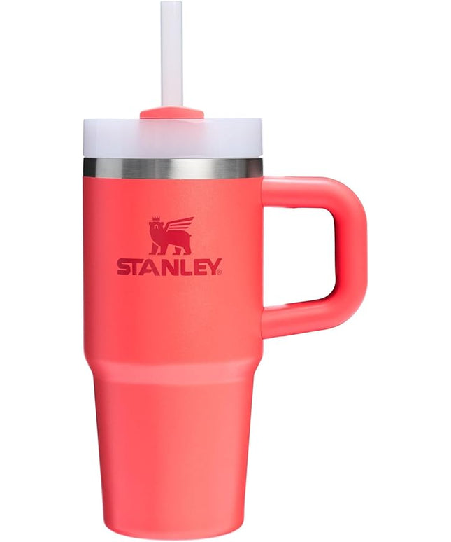 STANLEY Quencher H2.0 Tumbler with Handle and Straw 14 oz | Flowstate 3-Position Lid | Cup Holder Compatible for Travel | Insulated Stainless Steel Cup | BPA-Free | Hot Coral