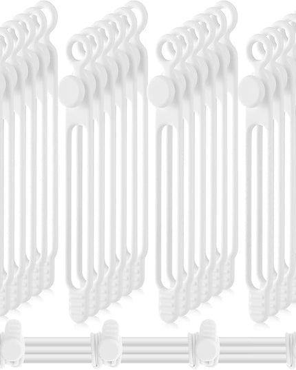 Nuanchu 40 Pcs Silicone Cable Ties Reusable Holder Adjustable Straps Multipurpose Charging Cable Organizer for Fastening Charging Cords Wires(4.17 Inch,White)