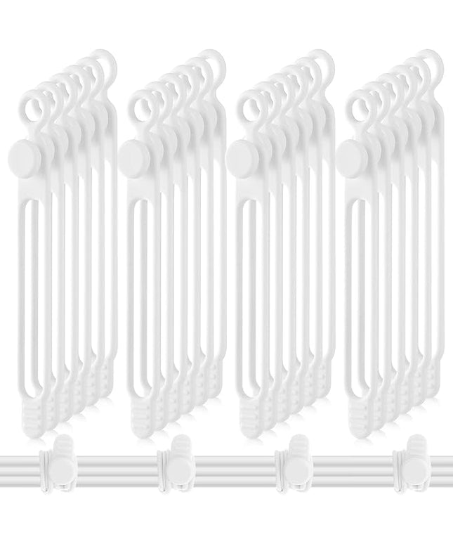 Nuanchu 40 Pcs Silicone Cable Ties Reusable Holder Adjustable Straps Multipurpose Charging Cable Organizer for Fastening Charging Cords Wires(4.17 Inch,White)