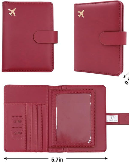 Melsbrinna Rfid Passport Holder for Travel women/Men, Cute Passport Wallet Rfid Blocking Card Slots, Rfid Passport Cover/CaseTravel Wallet, Passport Book Holder (1, Red3)