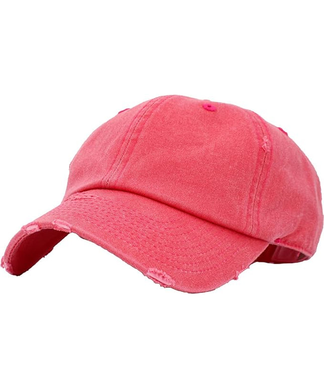 KBETHOS Vintage Washed Distressed Cotton Dad Hat Baseball Cap Adjustable Polo Trucker Unisex Style Headwear
