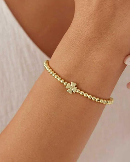 Gold Bracelets for Women 14K Gold Beaded Bracelets Stackable Bracelets for Women Gold Charm Bracelet Non Tarnish Gold Jewelry for Women Trendy