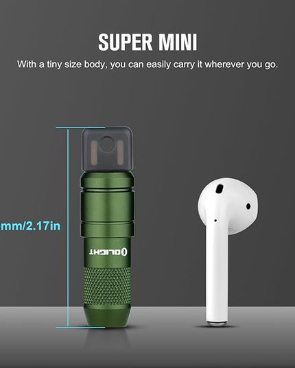 OLIGHT IMINI 2 EDC Rechargeable Keychain Flashlight, 50 Lumens Compact and Portable Mini LED Keyring Lights with Built-in Battery Ideal for Everyday Carry and Emergencies (OD Green)