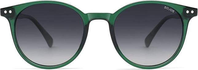 SOJOS Small Round Classic Polarized Sunglasses for Women Men Vintage Style UV400 Lens MAY SJ2113