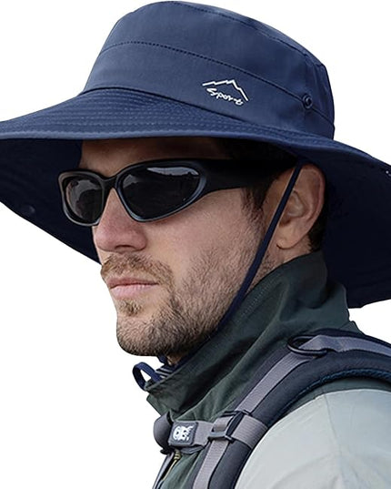 Cooling Sun Hat for Men Women,Wide Brim Bucket Hat Foldable Boonie Hat for Fishing Hiking Garden Safari Beach
