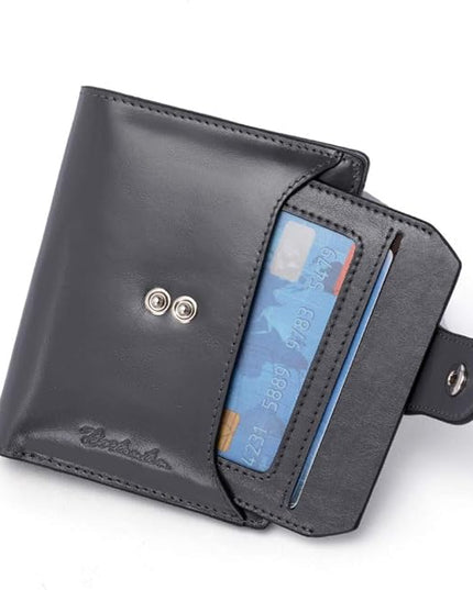 BOSTANTEN Women Leather Wallet RFID Blocking Small Bifold Zipper Pocket Wallet Card Case Purse with ID Window