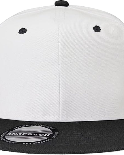 Classic Snapback Hat Cap Hip Hop Style Flat Bill Blank Solid Color Adjustable Size