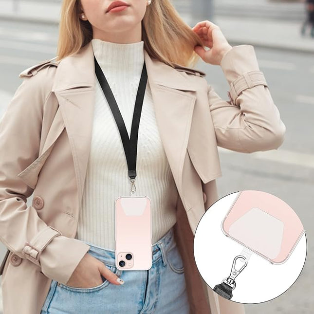 COCASES 6 Pack Phone Tether Tab, Phone Strap Connector Lanyard Patch for Cell Phone Safety (White x 6)
