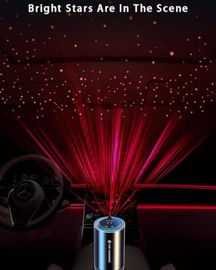 Smart car Aroma Diffuser car Essential Oil Diffuser, with Three Mist Settings and Seven LED Light Colors, Automatic on/Off, Starry Sky Projection