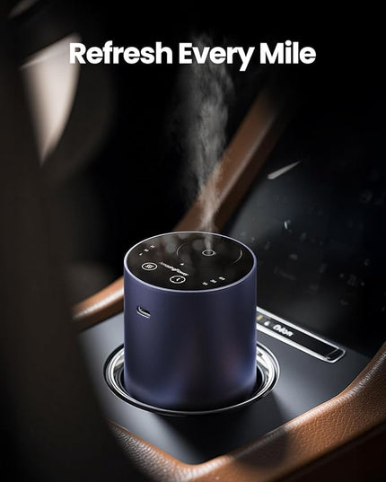 Waterless Essential Oil Diffuser, Rechargeable Scent Diffusers with 3 Mist Levels & Timers, Portable Aromatherapy Diffuser for Home Car Room Studio Office, Deep Blue
