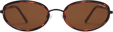 SOJOS Trendy Oval Polarized Sunglasses for Women Men, 80s 90s Chic Retro Vintage Sunnies SJ1248