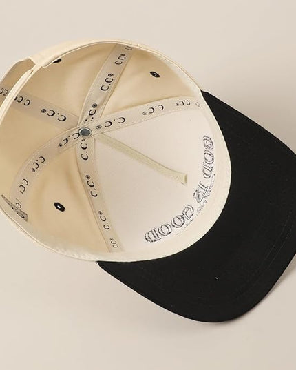 MIRMARU Two-Tone Vintage Canvas Trucker Hats for Men & Women, Adjustable Size Baseball Caps with Trendy Embroidered Design