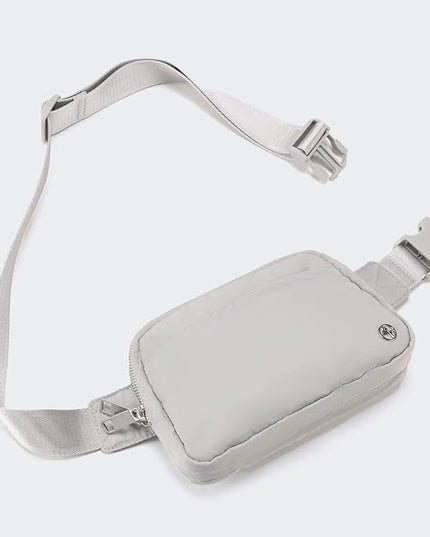 Pander Everywhere Belt Bag for Women, 5 Zipper Pockets Nylon Crossbody Fanny Pack Purse (Seal Grey)