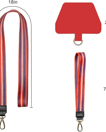 SHANSHUI Phone Leash, Universal Cell Phone Neck Lanyard and Wrist Strap Tether Lanyard Patch Compatible for Protection iPhone, Samsung Galacy and All Smartphones -Red