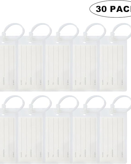 30 Pack Luggage Tags for Suitcases, Airplane Travel Essentials for Flying, International Travel Must Haves, and Luggage Accessories by Sodsay