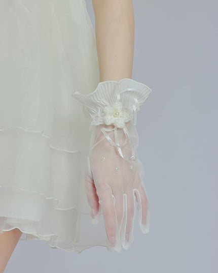 Sahabowi Satin Gloves Formal Bridal Banquet Party Wedding Opera Solid Colorful Mitten For Women