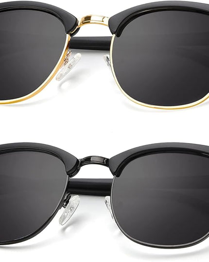 KALIYADI Polarized Sunglasses for Men and Women Semi-Rimless Frame Driving Sun glasses UV Blocking