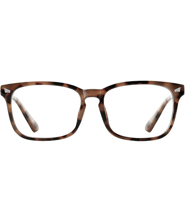 TIJN Blue Light Blocking Glasses for Women Men Clear Frame Square Nerd Eyeglasses Anti Blue Ray Computer Screen Glasses