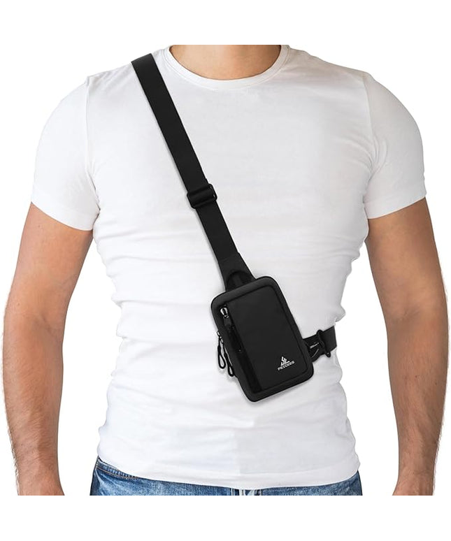 Peicees Small Crossbody Bag for Men Women Mini Sling Bag Travel Running Phone Daypack Cross Body Shoulder Bags with Keyholder
