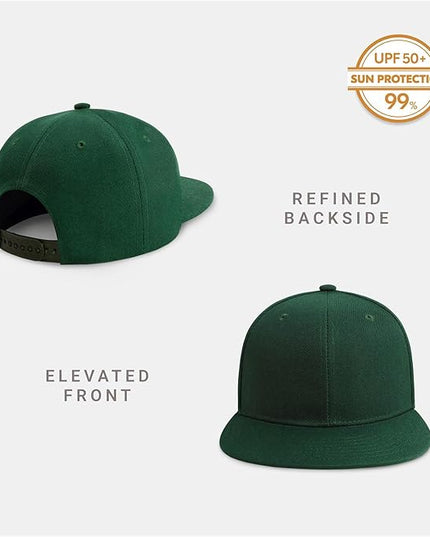 CHOK.LIDS Flat Bill Visor Classic Snapback Hat Blank Adjustable Brim High Top End Trendy Color Style Plain Tone Baseball Cap