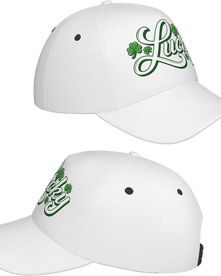 St. Patrick's Day Lucky Shamrock Hat Adjustable Irish Green Clover Baseball Cap Trucker Hat for Men Women