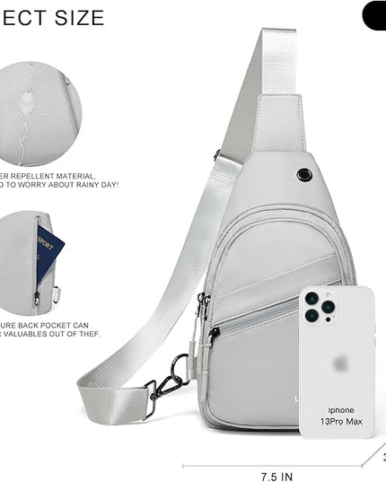 Sling Bag For Women Faux Leather Small Casual Daypack Backpack Fanny Pack Crossbody Chest Bags Purse