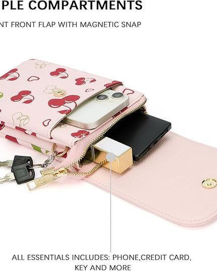 BOSTANTEN Vegan Leather Small Crossbody Bags for Women Designer Cell Phone Bag Wallet Purses Adjustable Strap