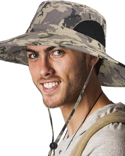 SUN CUBE Wide Brim Sun Hat Men Women, Fishing Hats Sun UV Protection, Mens Hiking Bucket Hat Safari Beach Boonie, UPF 50+