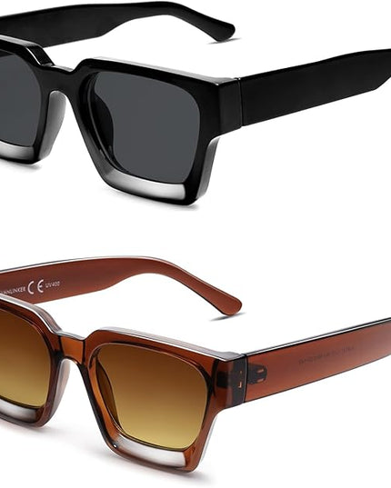 VANLINKER Thick Square Sunglasses for Men Women Retro Chunky Rectangle Shades UV400 Protection VL9731
