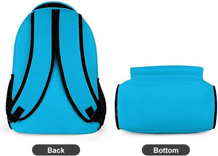 Fashion Lake Blue Backpack Lightweight Large Capacity Laptop Daybag for Travel Work