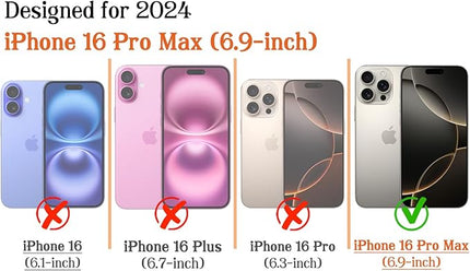Magnetic for iPhone 16 Pro Max Case Cute Stripes Phone Case, Shockproof Slim TPU and Hard PC Protective Phone Cover Compatible with MagSafe Designed for Women Girls, Red and Blue