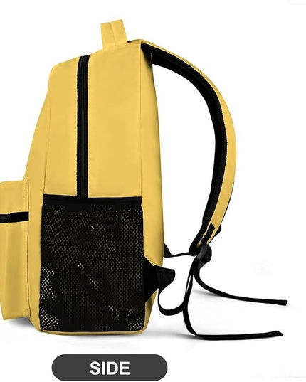 Fashion Crushed Golden Yellow Backpack Lightweight Large Capacity Laptop Daybag for Travel Work
