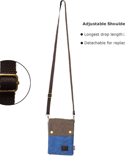 Women's Small Crossbody Bags Canvas Cellphone Purse Coin Pouch Wallet Mini Shoulder Handbags Wristlet Clutch