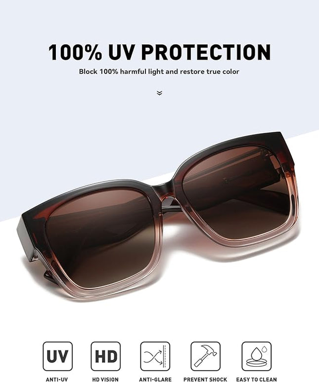 MEETSUN Oversized Fit Over Glasses Sunglasses for Women Men Large Trendy Polarized Sunglasses for Driving UV Protection