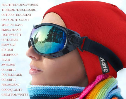 EMPIRELION Softshell Winter Fleece Lined Beanie Hats, 9" Running Skull Cap Thermal Tactical Watch Cap Men Women