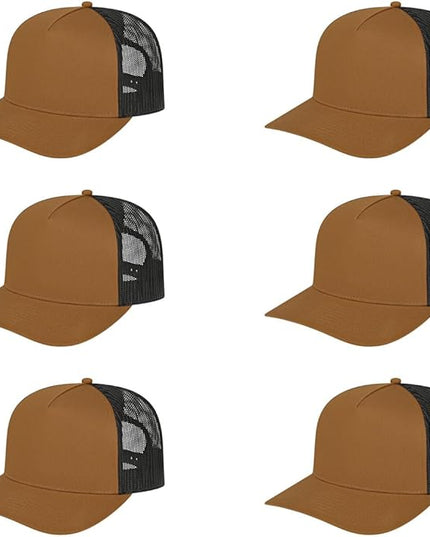 Cap America i3039 Classic 5 Panel Mid Profile Structured Trucker Mesh Back Cap w/ & Adjustable Snapback