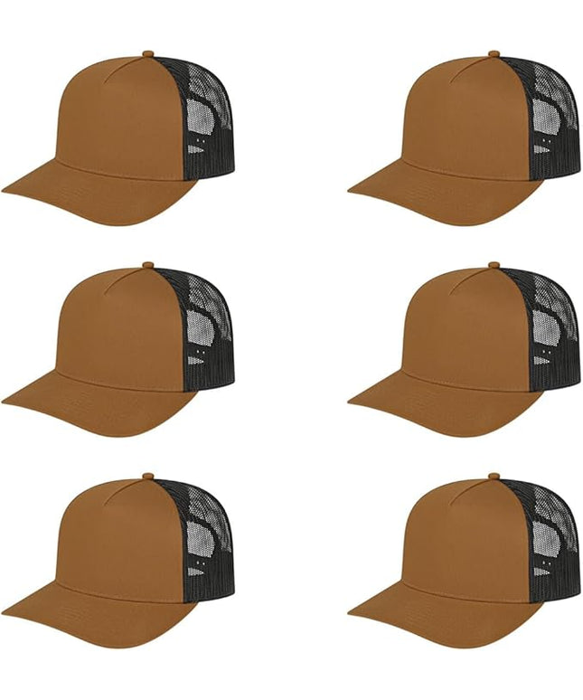 Cap America i3039 Classic 5 Panel Mid Profile Structured Trucker Mesh Back Cap w/ & Adjustable Snapback
