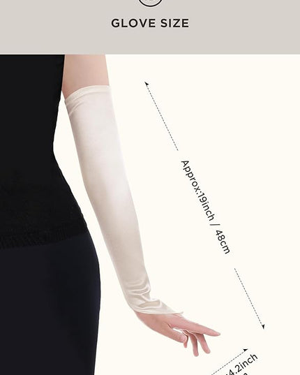 BABEYOND Long Opera Party 20s Satin Gloves Stretchy Adult Size Elbow Length