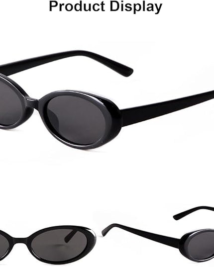 90s Sunglasses for Women Men Retro Small Oval Sunglasses