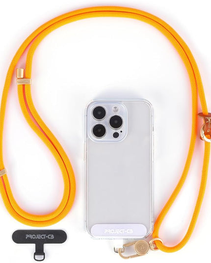 project-cb Cell Phone Lanyard 1,Phone Tether Tab 2,Phone Crossbody Strap,Lanyards for Around the Neck,Adjustable Phone Strap(Orange-G)