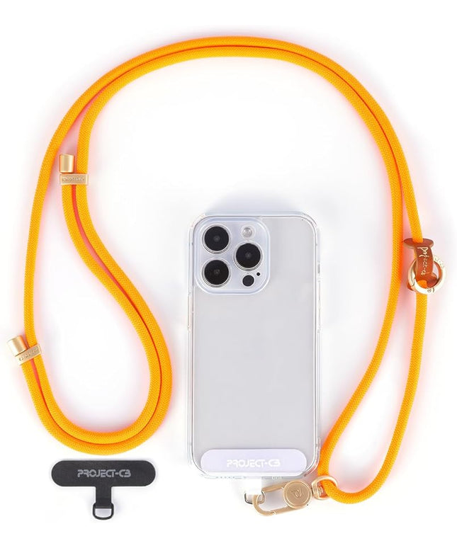 project-cb Cell Phone Lanyard 1,Phone Tether Tab 2,Phone Crossbody Strap,Lanyards for Around the Neck,Adjustable Phone Strap(Orange-G)