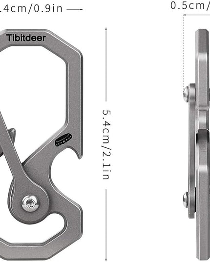 Titanium Keychain, Multifunctional Carabiner Clip Key chain Heavy Duty Car Key Organizer with Bottle Opener
