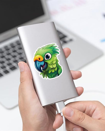 50 Pcs Colourful Parrot Stickers Pack for Kids Teens Adults, Cute Parrot Waterproof Vinyl Stickers for Laptop Phone Case Guitar Skateboard Helmet Bike Car