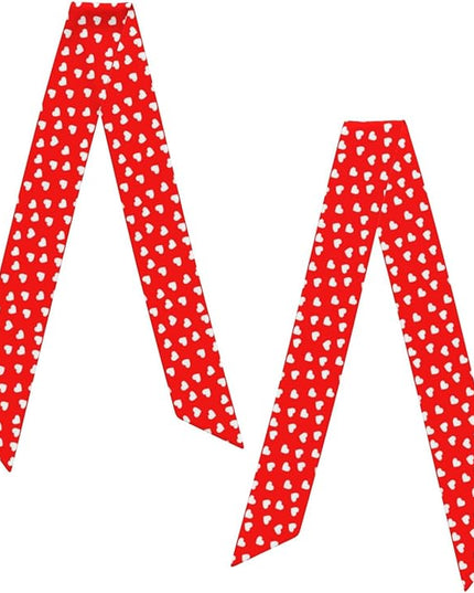 Valentine Red Hearts Bandanas Head Scarf For Women Hair Scarves Accessories Lightweight Fashion Wrap Neck Headscarf