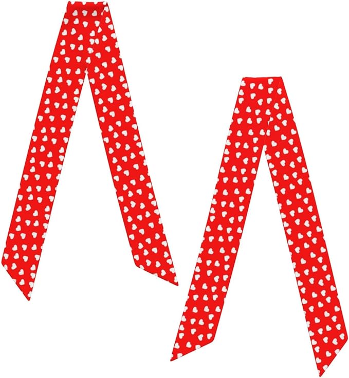 Valentine Red Hearts Bandanas Head Scarf For Women Hair Scarves Accessories Lightweight Fashion Wrap Neck Headscarf